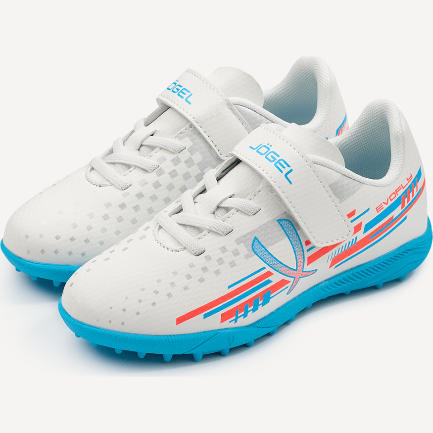 Бутсы многошиповые JOGEL Evofly TF Talant White/blue, детский