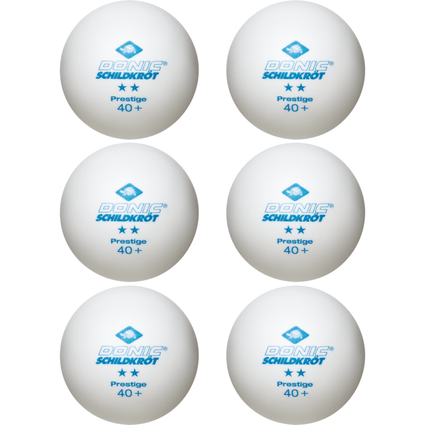 Мяч для настольного тенниса Donic 2* Prestige, белый 6 шт.