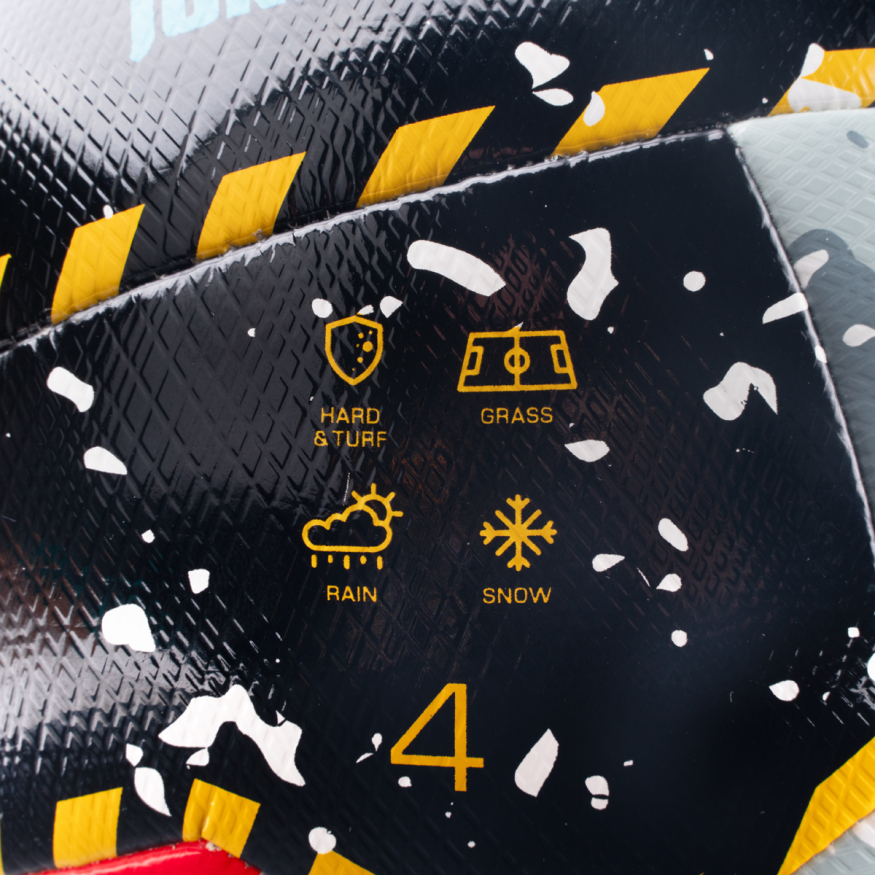 Мяч футб. TORRES Junior-4 Super, F323304, р.4, ПУ,4 сл,12п, гибрид.сш, крас-чёрн-сер