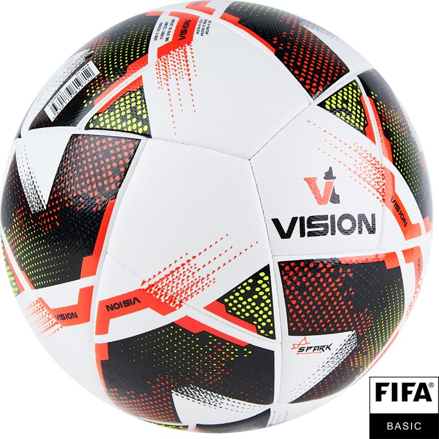 Мяч футб  VISION Spark, F324045, р 5, FIFA Basiс, 24 пан,ПУ,2 подкл слой,гибрид сшив,бело-мультикол