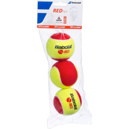 Мяч теннисный детский BABOLAT Red, 501036, уп.3 шт, войлок, шерсть, нат.резина, желто-красный