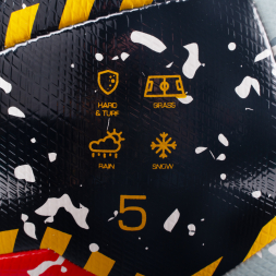 Мяч футб. TORRES Junior-5 Super, F323305, р.5, ПУ,4сл,12 п,гибрид.сш,крас-чёрн-сер