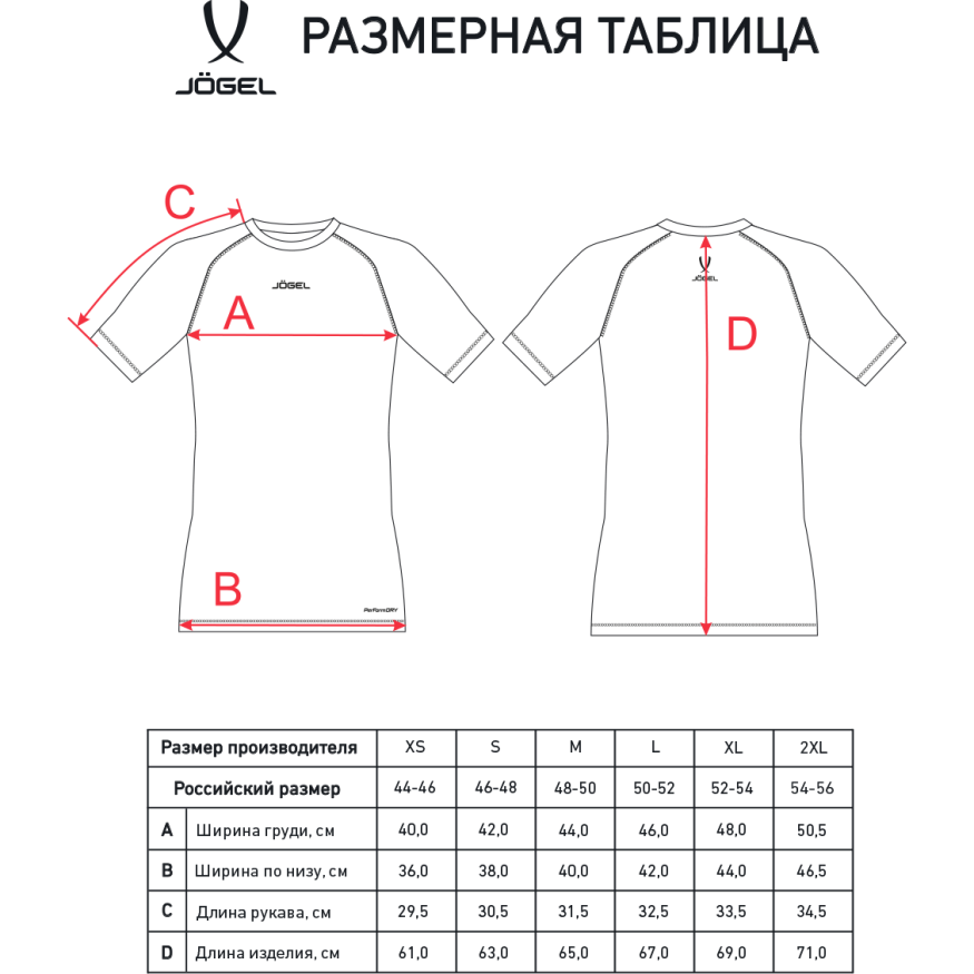 Футболка компрессионная JÖGEL PerFormDRY Baselayer Tee SS 2, темно-синий