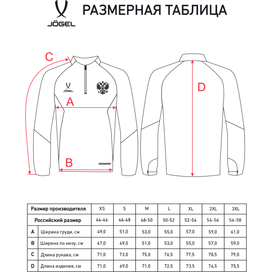 Джемпер тренировочный JÖGEL NATIONAL PerFormDRY Training Zip Top, красный