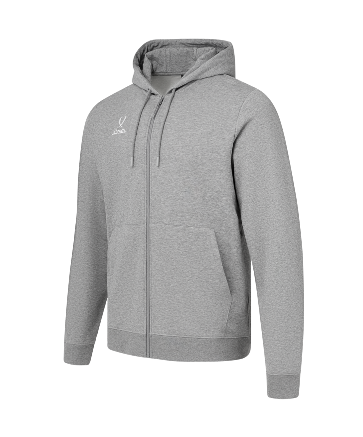 Флисовое худи на молнии ESSENTIAL Cotton Fleece FZ Hoodie, серый меланж