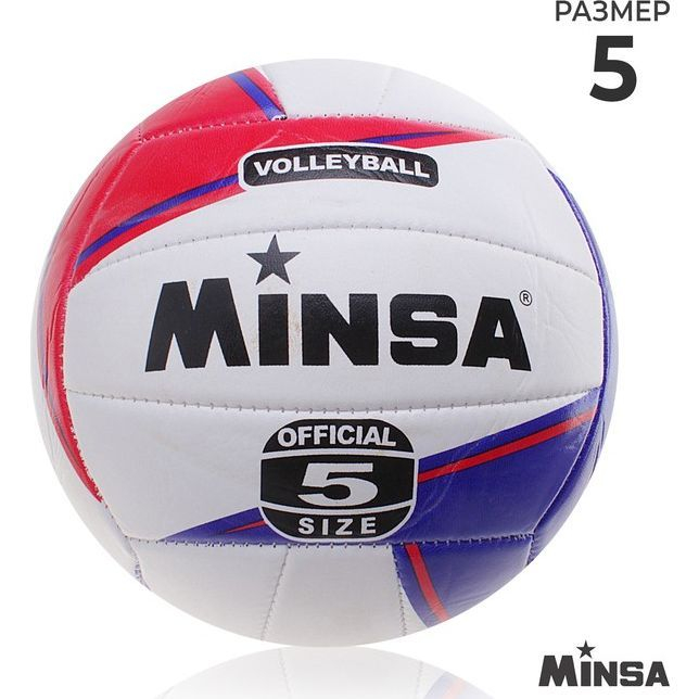 Мяч волейбольный MINSA, ПВХ, машинная сшивка, 18 панелей, размер 5