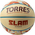 Мяч баск  TORRES Slam, B023147, р 7, резина, нейлон  корд, бут  кам, бежево-коричневый