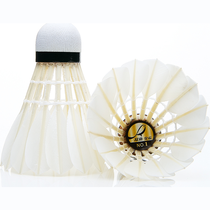 Воланы для бадминтона DOUBLE FISH JINQUE 01 (перо/пробка), 12 шт.