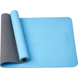 Коврик для йоги TORRES Comfort 4 YL10064, толщина 4 мм, TPE, голубой