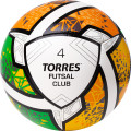 Мяч футзал  TORRES Futsal Club, FS323764, р 4, 10 пан  ПУ, 4 под  сл, гибрид  сш  бело-зел-оранж