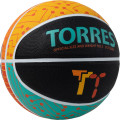 Мяч баск  TORRES TT, B023155, р 5, резина, нейлон  корд, бут  кам , черный-мультиколор