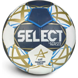 Мяч ганд. SELECT Ultimate Replica v25, 1671854209, р.2 (Jr), EHF Appr, ПУ, руч.сш, тсине-бело-золот.
