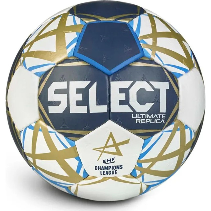 Мяч ганд. SELECT Ultimate Replica v25, 1671854209, р.2 (Jr), EHF Appr, ПУ, руч.сш, тсине-бело-золот.