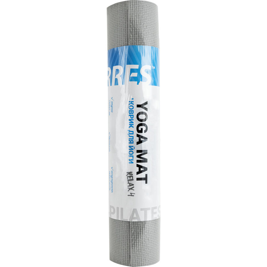 Коврик для йоги TORRES Relax 4, YL12224G, толщина 4 мм, ПВХ, серый