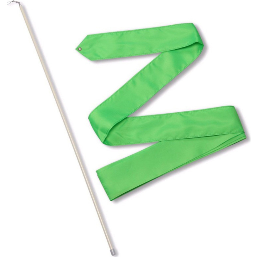 Лента гимнастическая с палочкой 56см, СЕ6-G, дл.6м, пластик, металл, полиэстер,зеленый