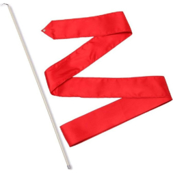 Лента гимнастическая с палочкой 56см, СЕ6-G, дл.6м, пластик, металл, полиэстер,зеленый