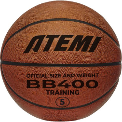 Мяч баскетбольный Atemi, р. 5, синтетическая кожа ПУ, 8 панелей, BB400N, окруж 68-71, клееный