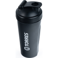 Шейкер спортивный TORRES, S01-600-01, 600мл, черная крышка с колпачком, пластик, прозрачный