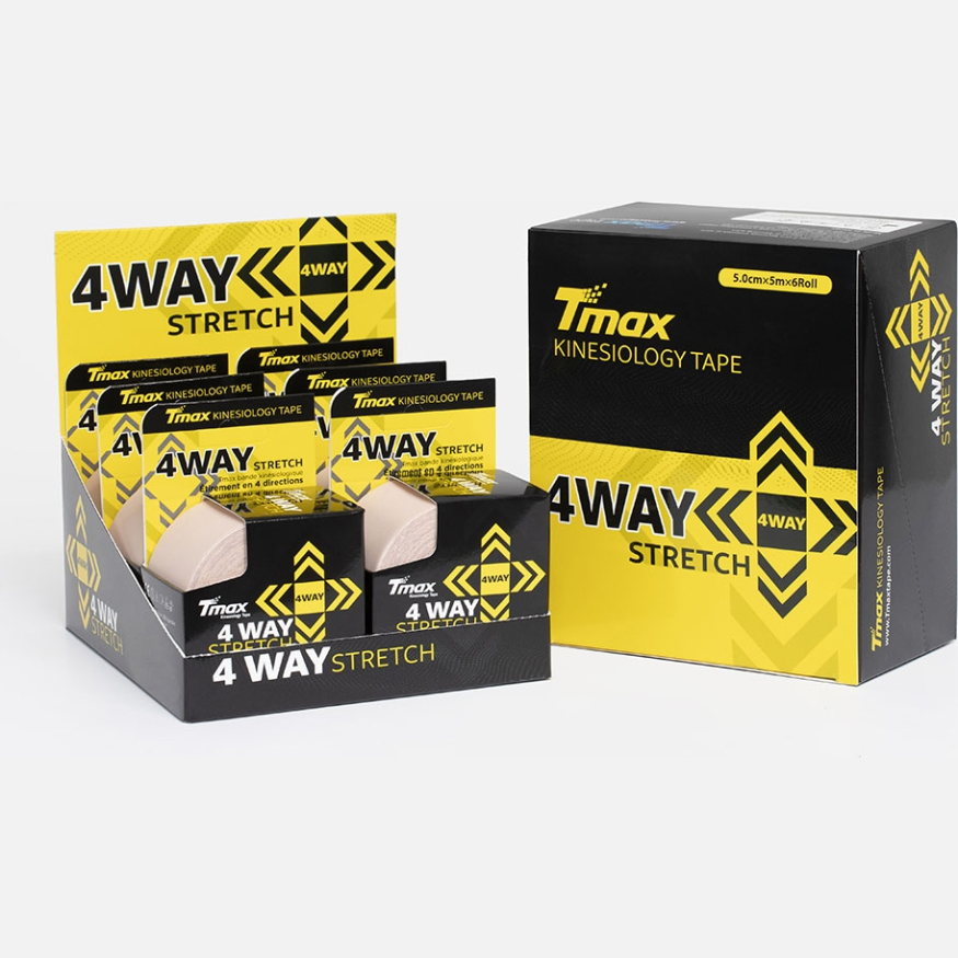 Тейп кинезиологический Tmax 4 WAY Biege (5 см x 5 м), 20211227, телесный