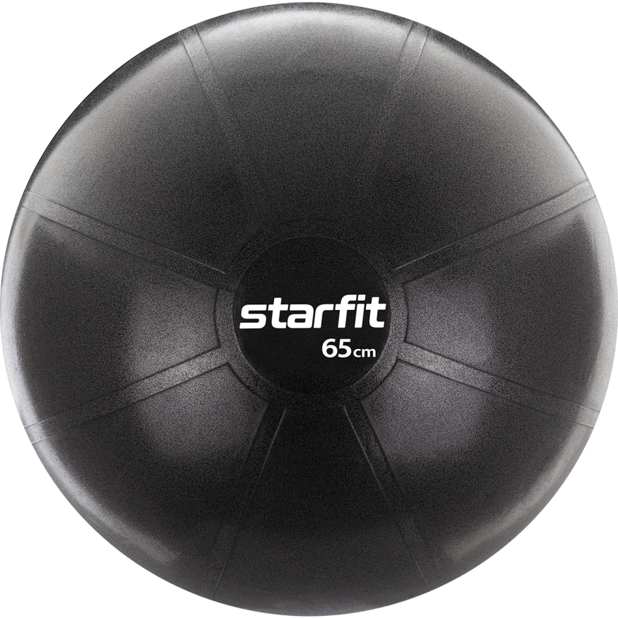 БЕЗ УПАКОВКИ Фитбол STARFIT GB-107, 65 см, 1200 гр, без насоса, черный, антивзрыв