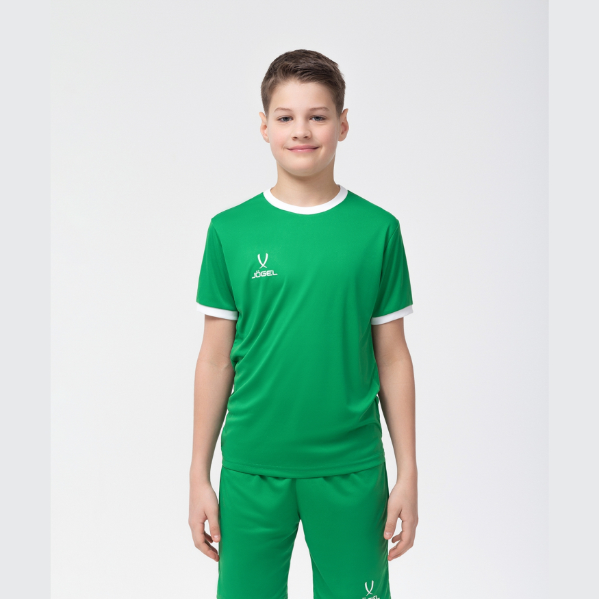 Футболка футбольная JOGEL CAMP Origin, зеленый/белый, детский