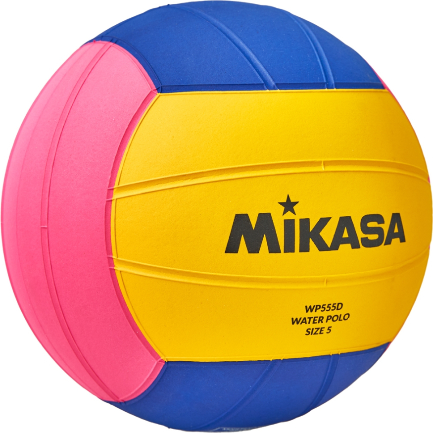Мяч для водного поло MIKASA WP555D р.5, муж, резина, вес 400-450гр. дл. окр 68-71см, жел-син-роз