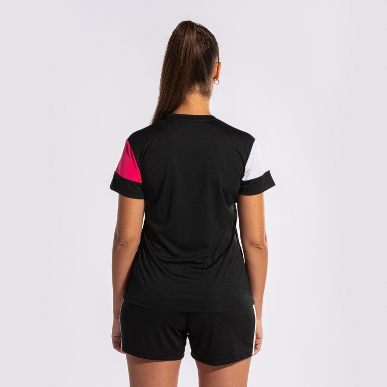 Футболка JOMA CAMISETA MANGA CORTA CREW V NEGRO ROSA