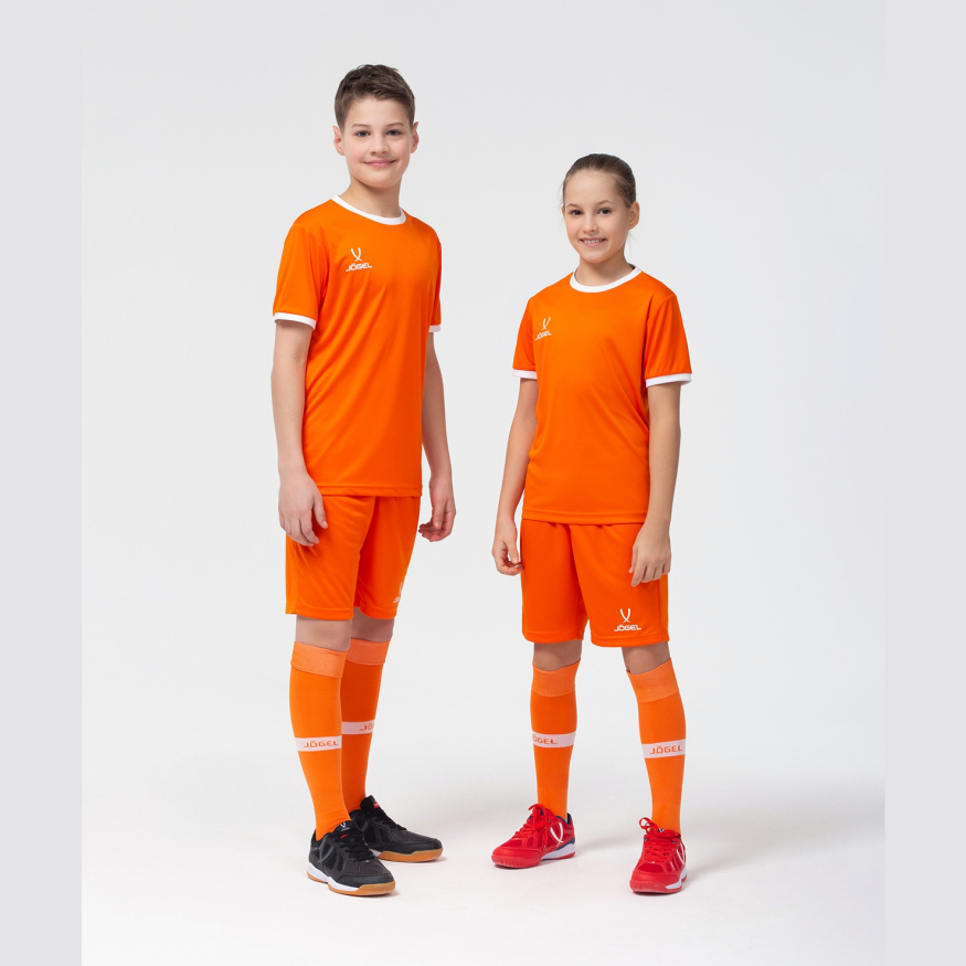 Футболка футбольная JOGEL CAMP Origin, оранжевый/белый, детский
