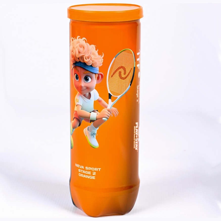 Мяч теннисный детский NS Orange, 5021005, уп.3 шт, резина, шерть, нейлон, желто-оранжевый