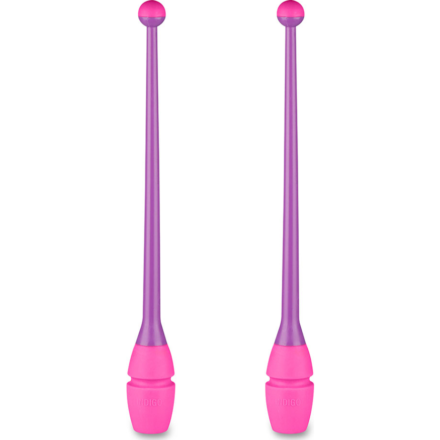 Булавы для художественной гимнастики INDIGO IN017, длина 36 см, каучук, вставляющиеся