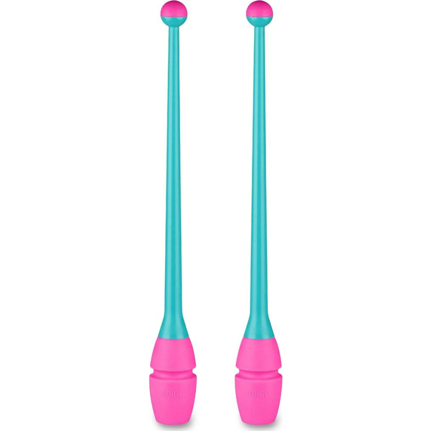 Булавы для художественной гимнастики INDIGO IN017, длина 36 см, каучук, вставляющиеся