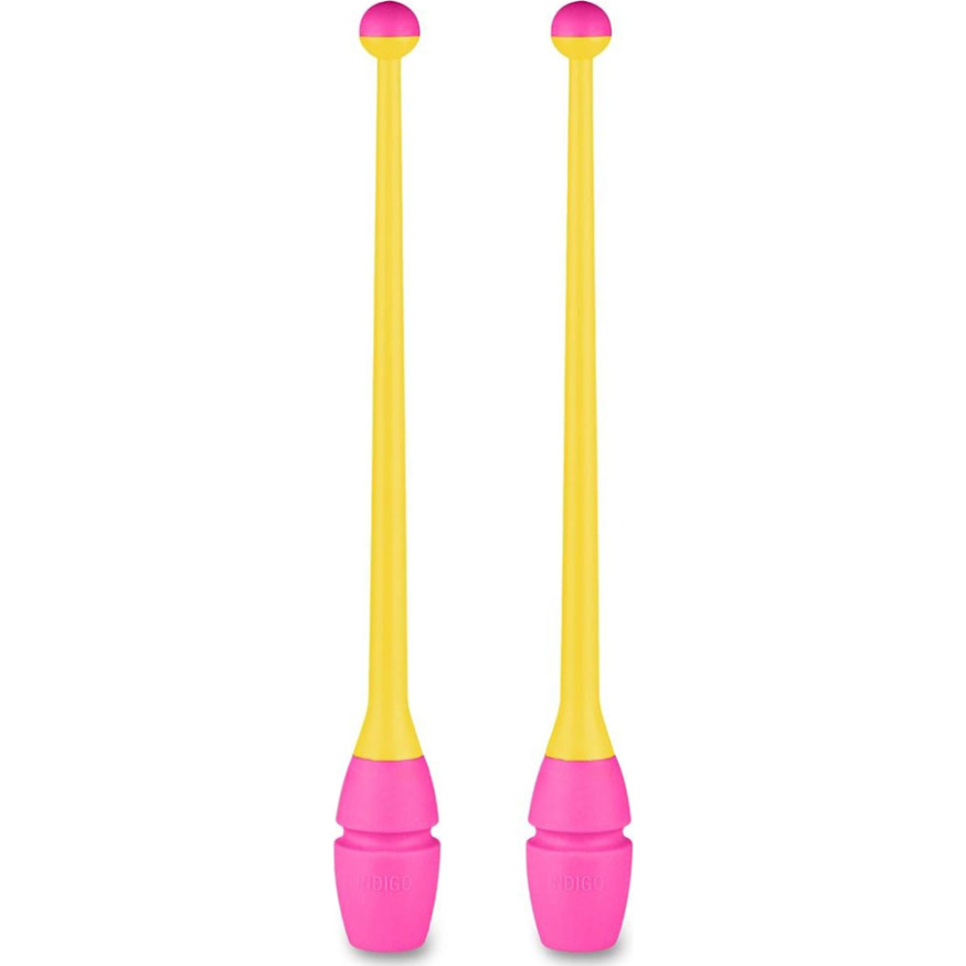 Булавы для художественной гимнастики INDIGO IN017, длина 36 см, каучук, вставляющиеся