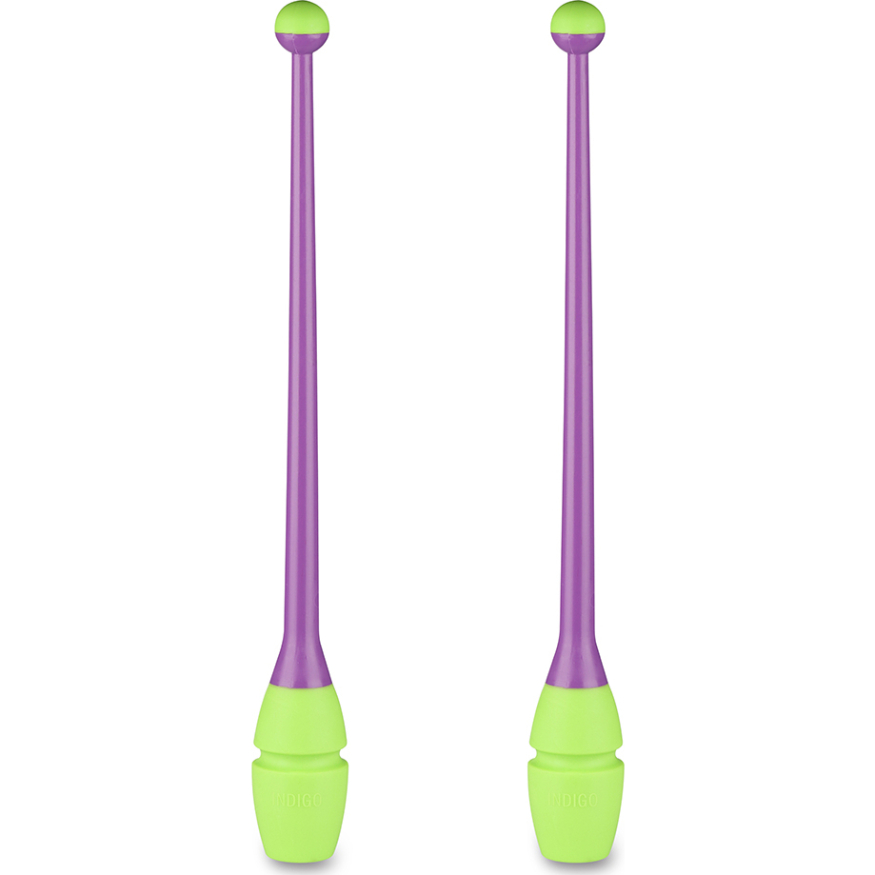 Булавы для художественной гимнастики INDIGO IN017, длина 36 см, каучук, вставляющиеся