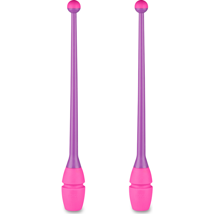 Булавы для художественной гимнастики INDIGO IN017, длина 36 см, каучук, вставляющиеся