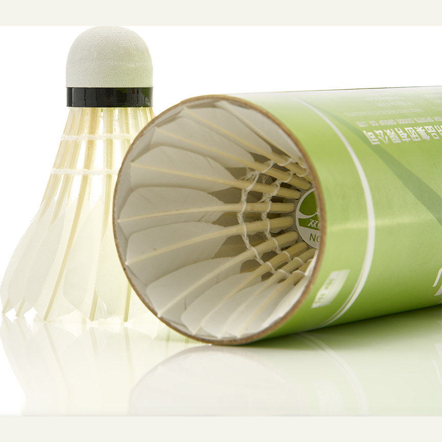 Воланы для бадминтона DOUBLE FISH JINQUE 09 перо/синтетический материал, 12 шт, Цвет: белый