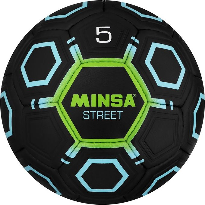 Мяч футбольный MINSA Street, PU, ручная сшивка, размер 5