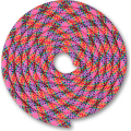 Скакалка гимнастическая INDIGO SM-360-BCL, утяжеленная, длина 3м, шнур, голубо-кораллово-лимонный