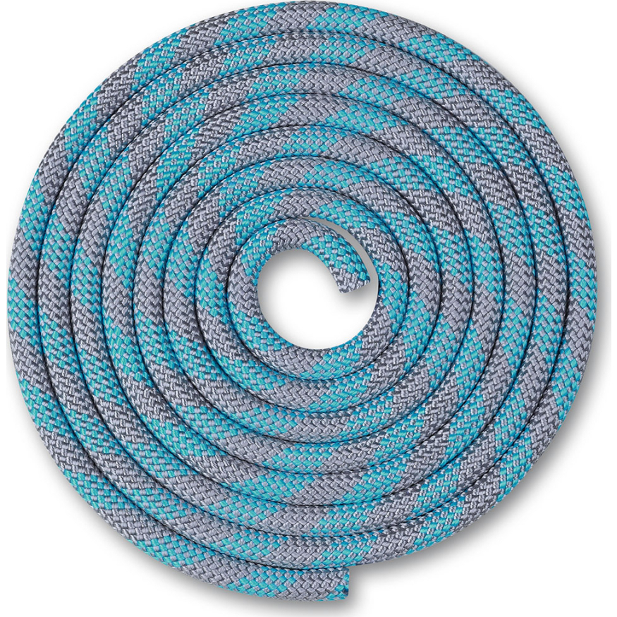 Скакалка гимнастическая INDIGO SM-360-BCL, утяжеленная, длина 3м, шнур, голубо-кораллово-лимонный