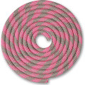 Скакалка гимнастическая INDIGO SM-360-BCL, утяжеленная, длина 3м, шнур, голубо-кораллово-лимонный