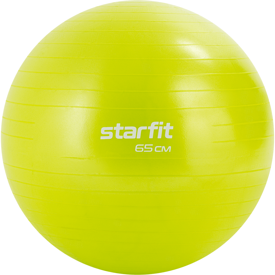 БЕЗ УПАКОВКИ Фитбол STARFIT GB-111 антивзрыв, 1000 гр, лаймовый, 65 см