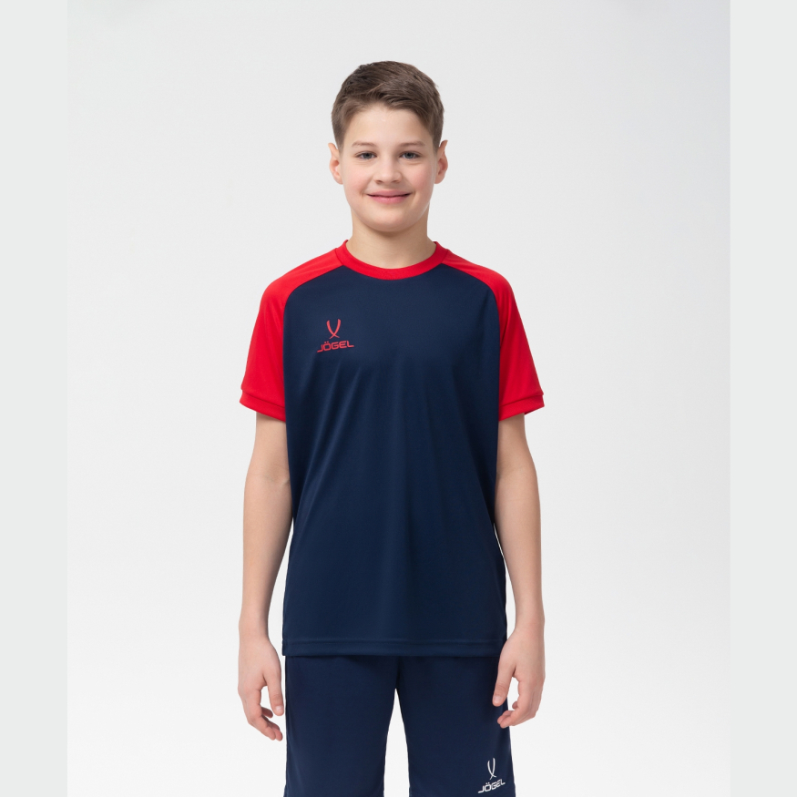 Футболка игровая JOGEL CAMP Reglan Jersey, темно-синий/красный, детский