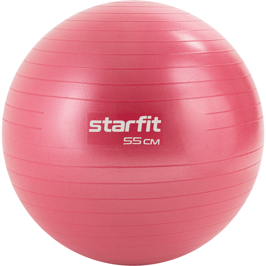БЕЗ УПАКОВКИ Фитбол STARFIT GB-111 антивзрыв, 900 гр, малиновый, 55 см
