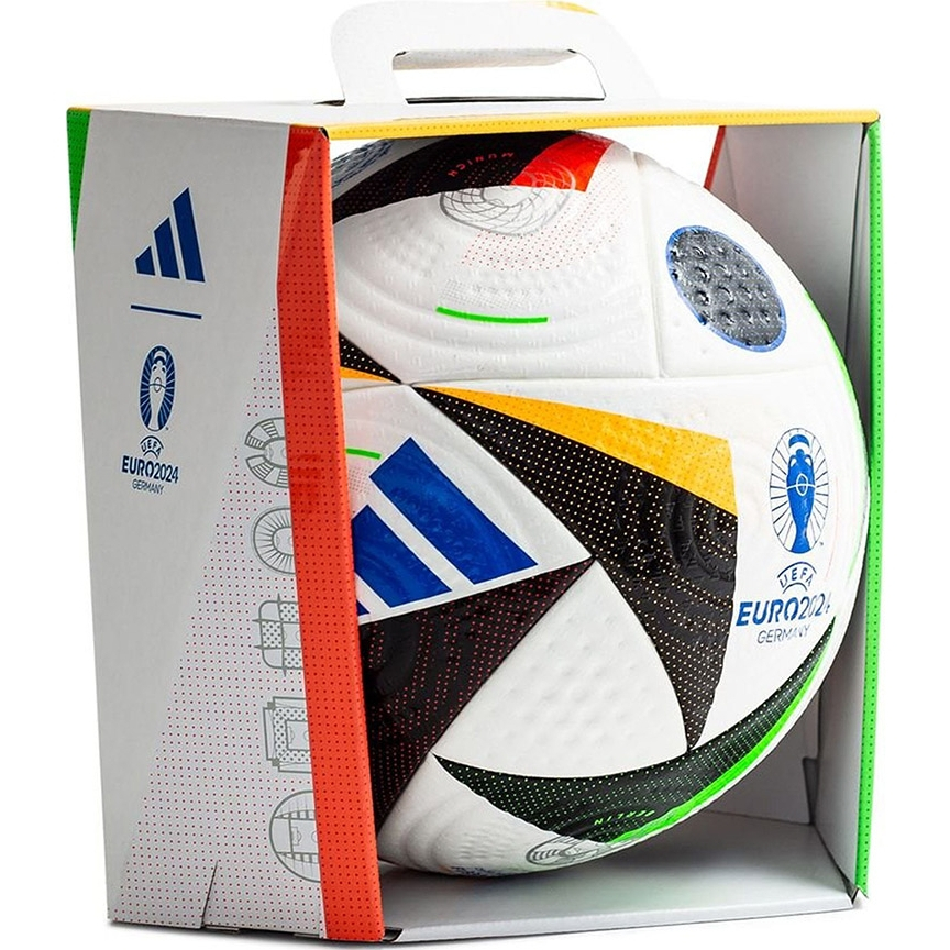 Мяч футб. ADIDAS Euro24 Fussballliebe PRO IQ3682,р.5, FIFA PRO, 20пан, ПУ, термосш, бело-мультиколор