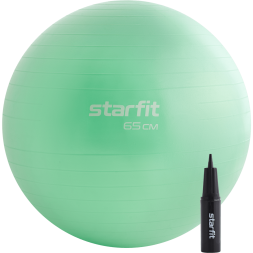БЕЗ УПАКОВКИ Фитбол STARFIT GB-111 антивзрыв, 1000 гр, с ручным насосом, мятный, 65 см