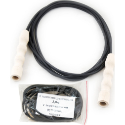 Скакалка резиновая, MR-Sk1.8, 1,8 м, деревянные ручки, черная