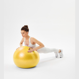 БЕЗ УПАКОВКИ Фитбол STARFIT GB-111 антивзрыв, 900 гр, с ручным насосом, желтый, 55 см