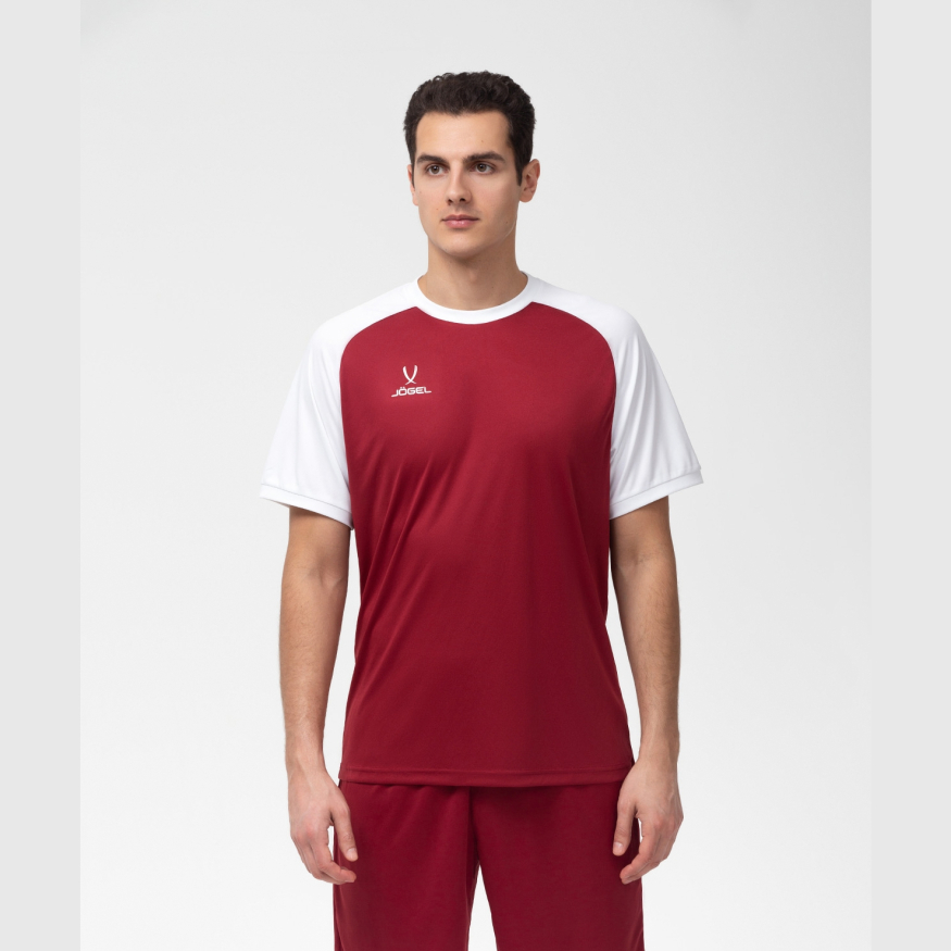 Футболка игровая JOGEL CAMP Reglan Jersey, гранатовый/белый