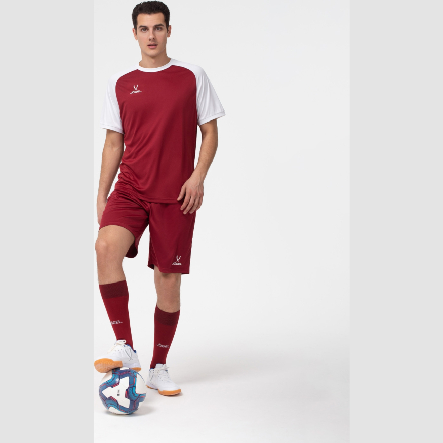 Футболка игровая JOGEL CAMP Reglan Jersey, гранатовый/белый