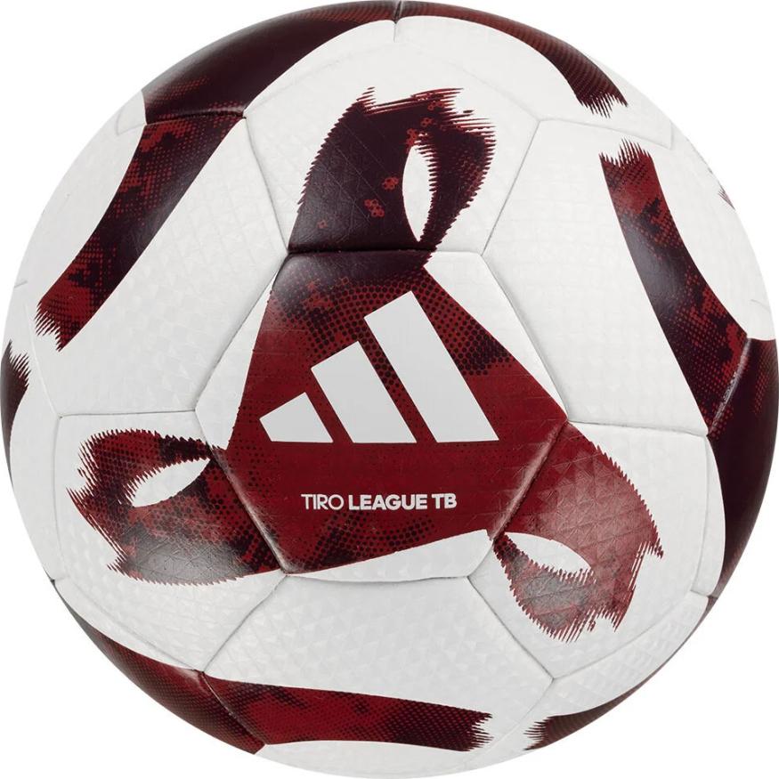 Мяч футб. ADIDAS Tiro League TB HZ1294, р.4, 32 пан., ПУ, термосшивка, бело-бордовый