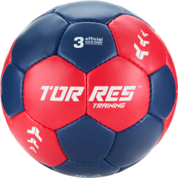 Мяч ганд. TORRES Training, H32453, р.3, ПУ, 4 подкл. слоя, руч. сшивка, мультиколор